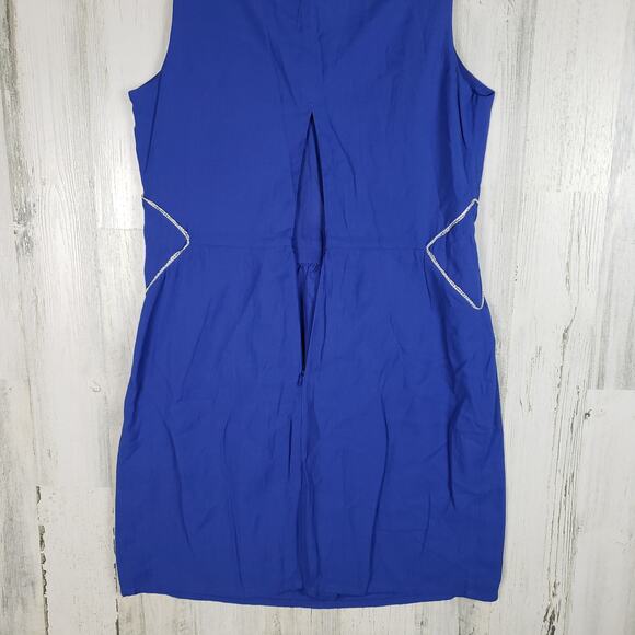 NWT Colorblock Royal Blue Sleeveless V-Neck Mini Dress Women's Size Medium - Picture 10 of 10